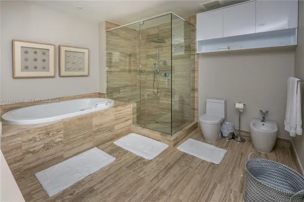 a view of a balcony with furniture