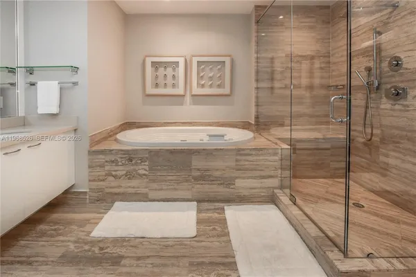 a view of a lake with a big yard