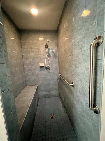 a bathroom with a shower