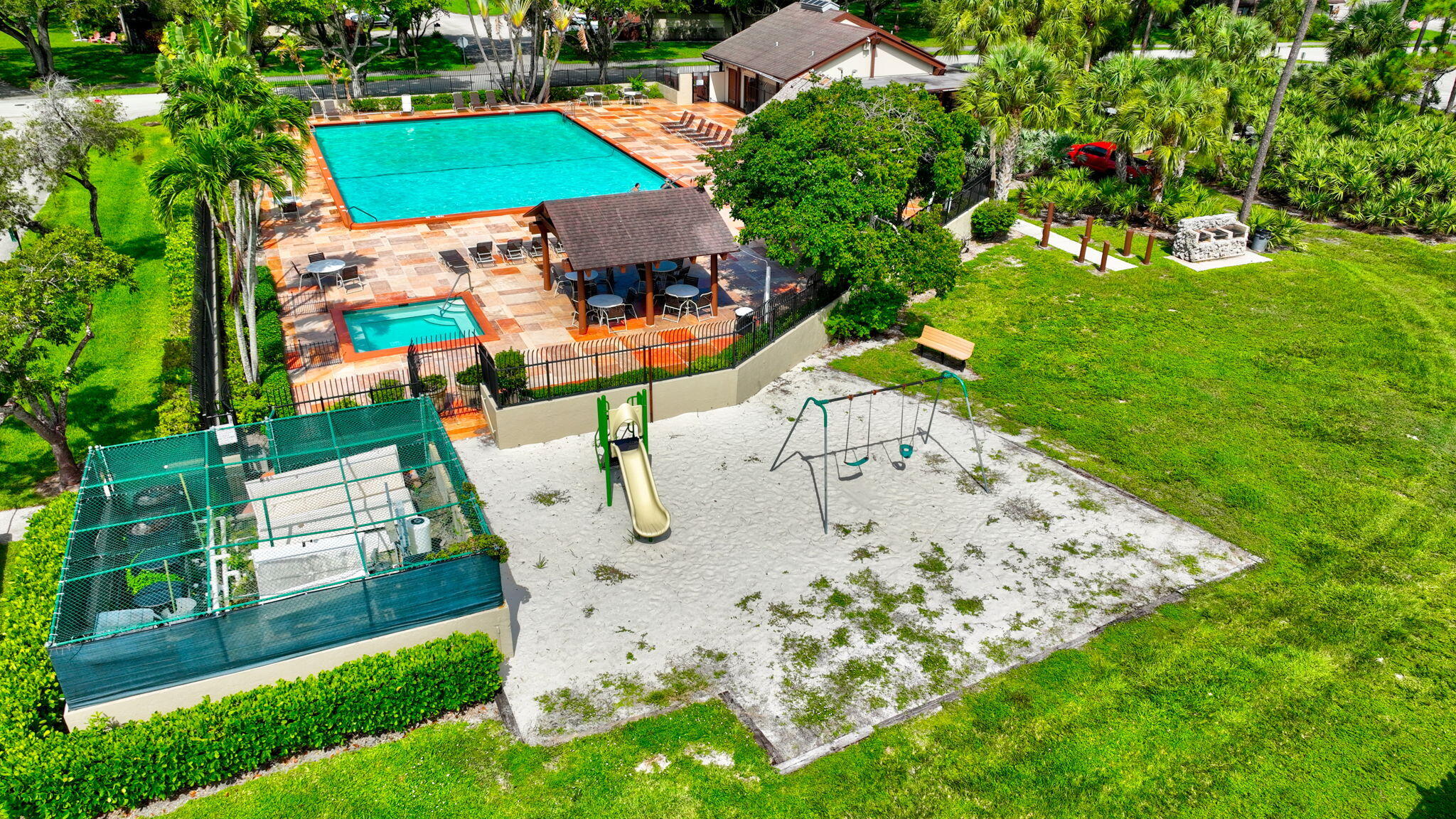 11609 Orange Blossom Lane Boca Raton, FL 33428 - Photo 25 of 30 an aerial view of a house with a garden and swimming pool