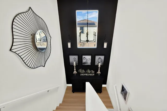 a view of entryway with wooden floor