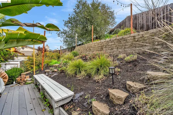 a view of outdoor space with garden