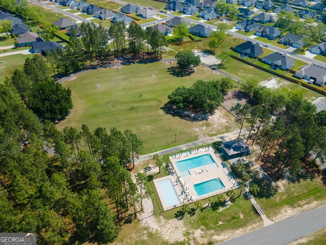 a view of an outdoor space and pool