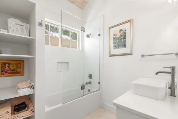 a view of outdoor space yard deck patio and swimming pool