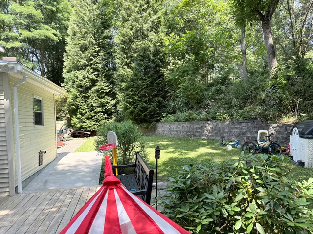 a view of a chairs in a patio