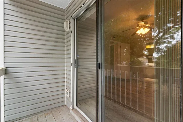 a view of a door and a door