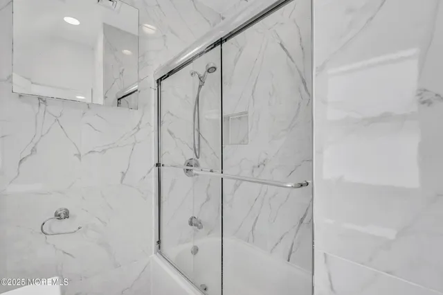 a bathroom with a shower