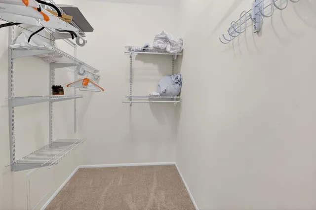 a view of storage and utility room with racks on the wall