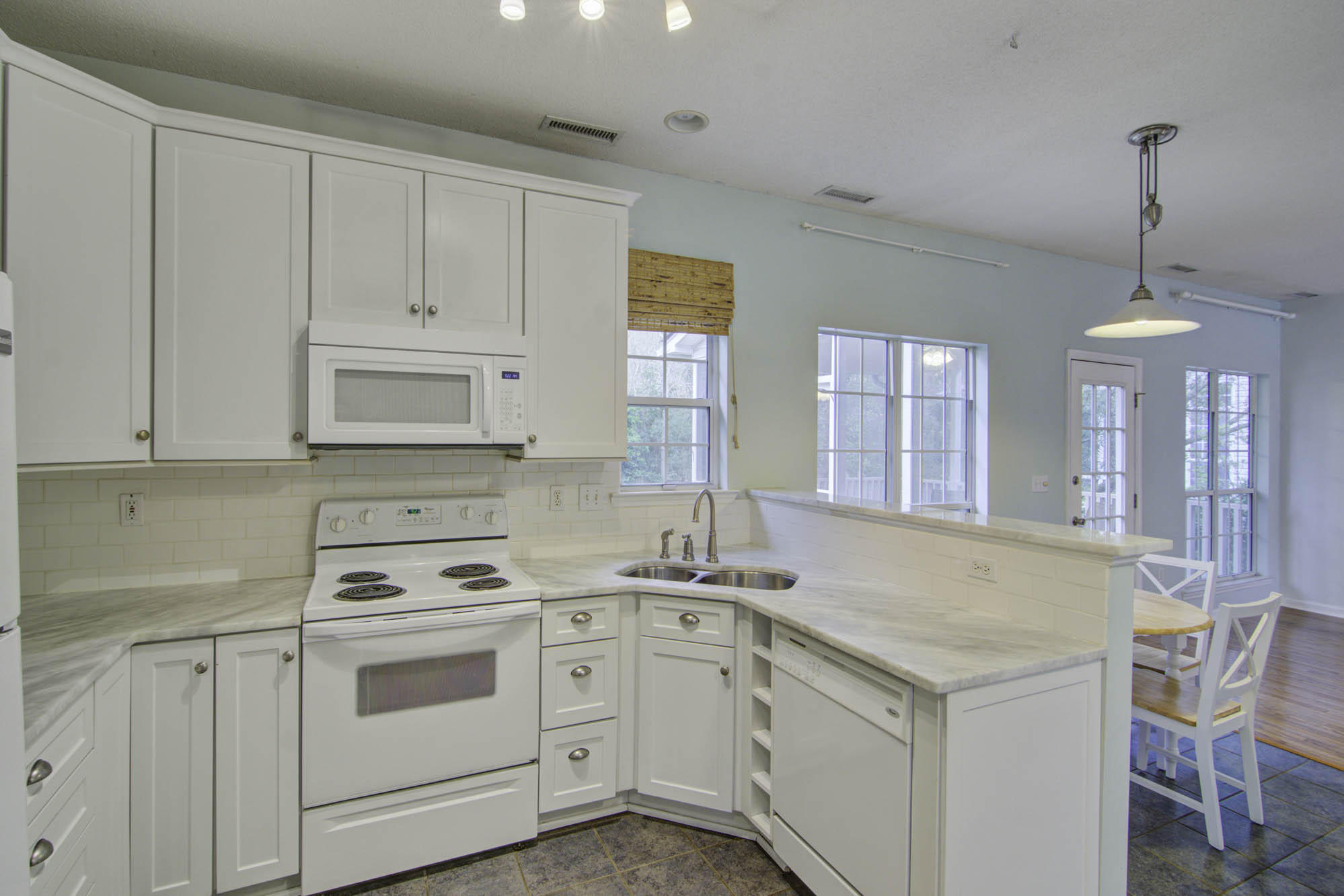 Kitchen with Marble Countertops