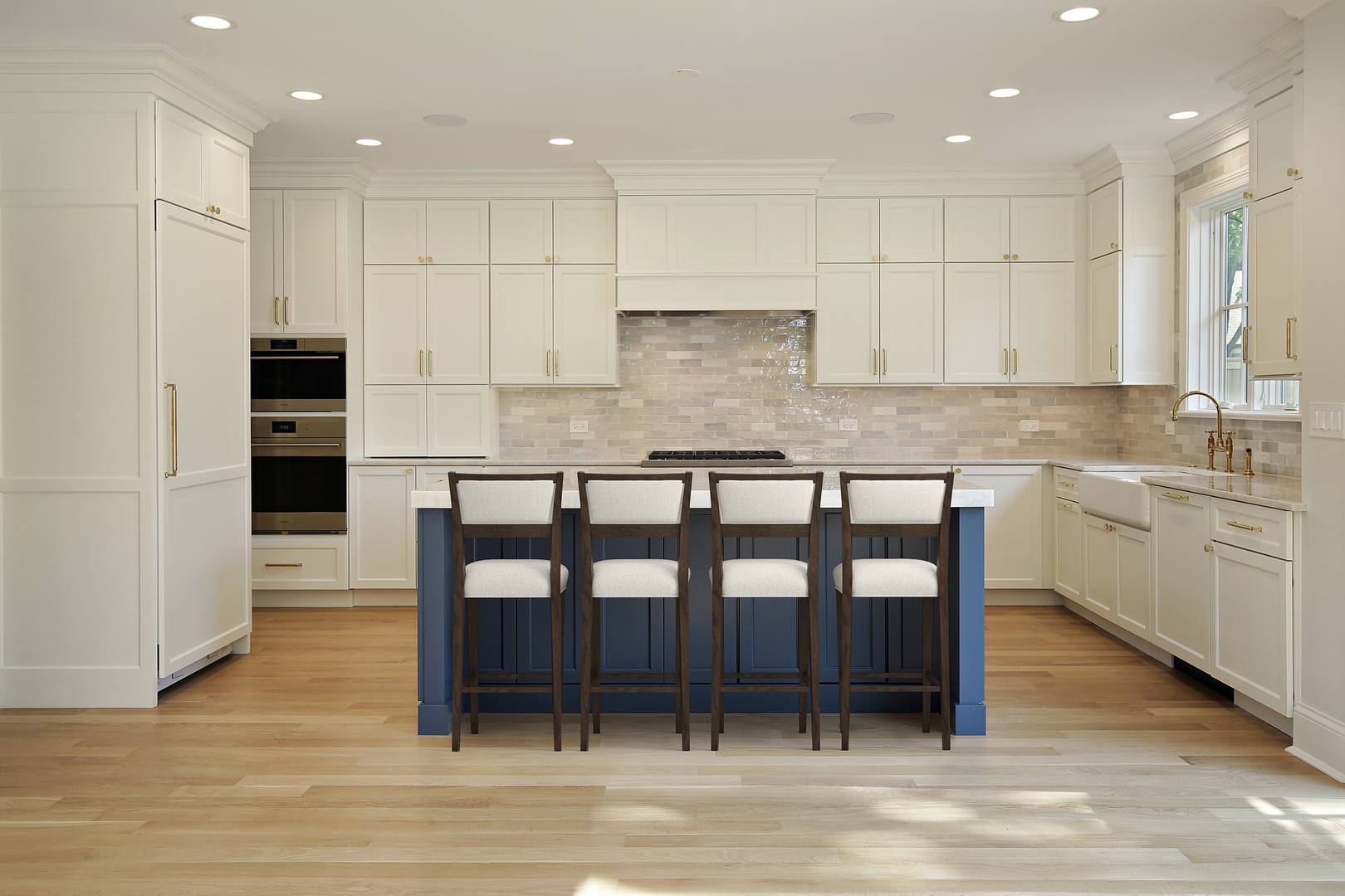 239 Ridge Avenue Winnetka, IL 60093 - Photo 5 of 14 a kitchen with granite countertop a stove a sink and a refrigerator