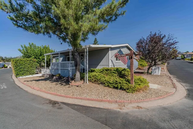 a view of a house with a yard and plant