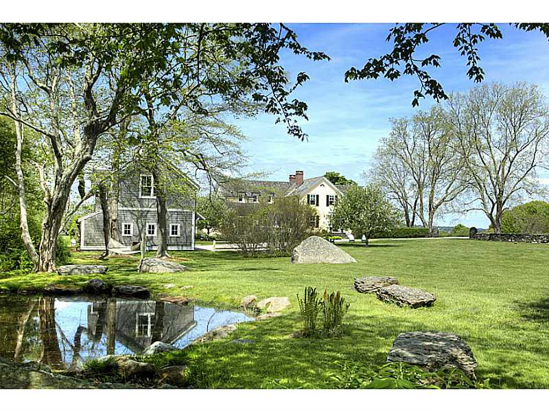 563 Puncatest Neck Road Tiverton, RI 02878 - Photo 21 of 25 Yard/Garden. Yard view looking at front of house and garage/guest cottage