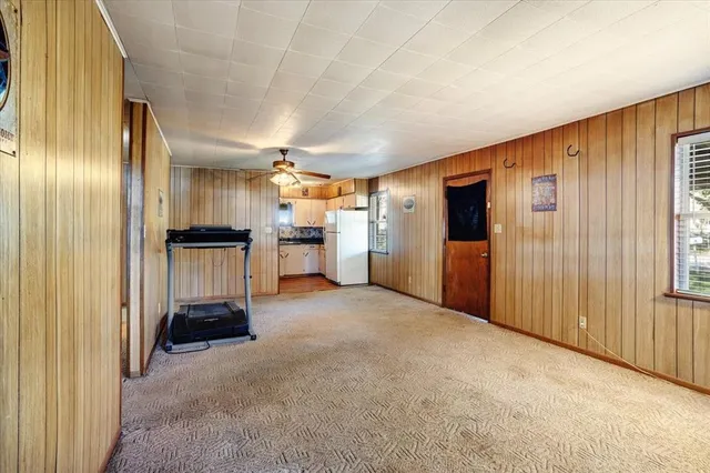 a view of hallway with living room