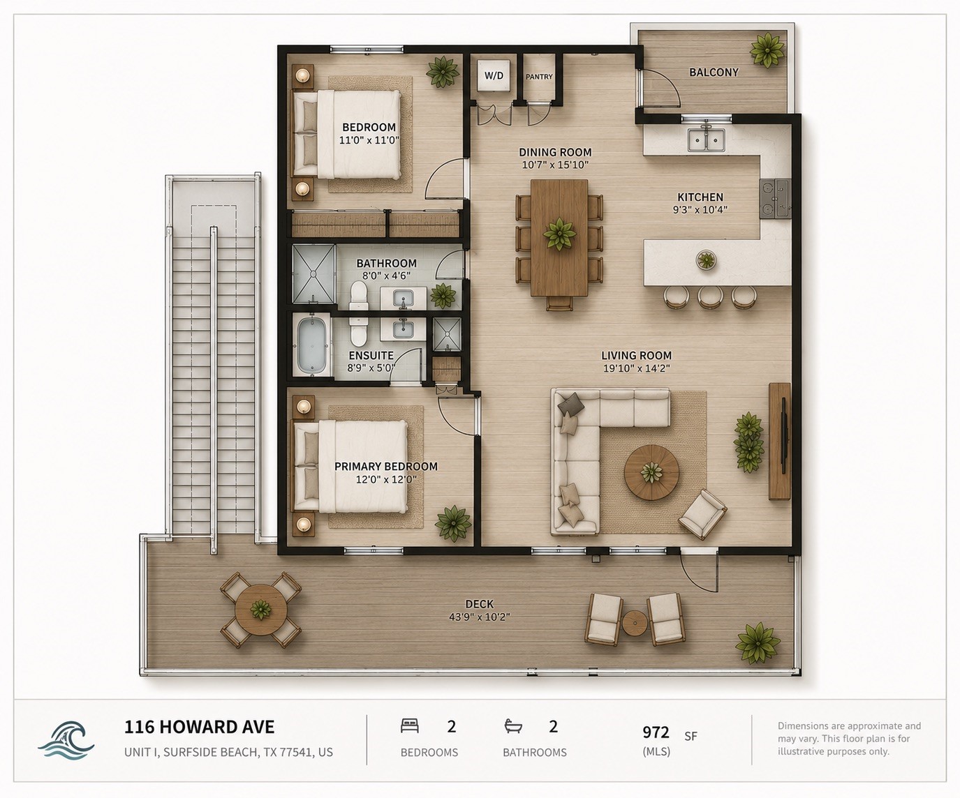 116 Howard Avenue, Unit I Surfside Beach, TX 77541 - Photo 39 of 39 Floor plan 2