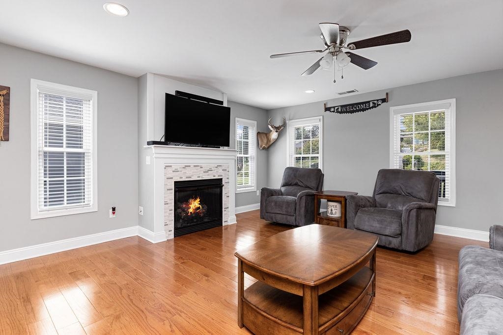 15 Rolla Mill Road Verona, VA 24482 - Photo 10 of 73 a living room with furniture a flat screen tv and a fireplace