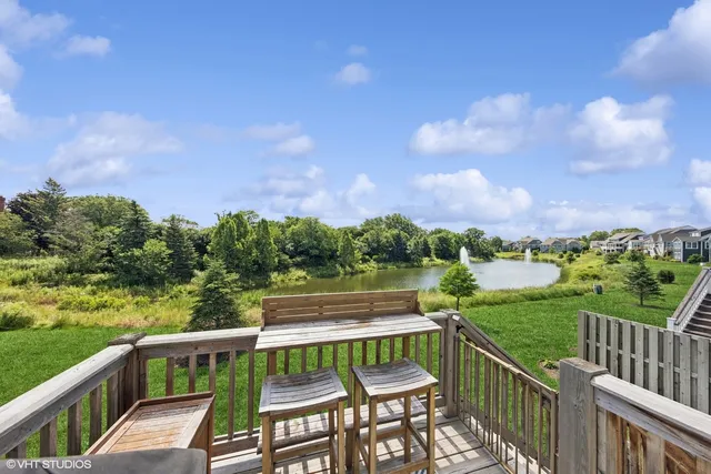 a view of a two chairs with a table