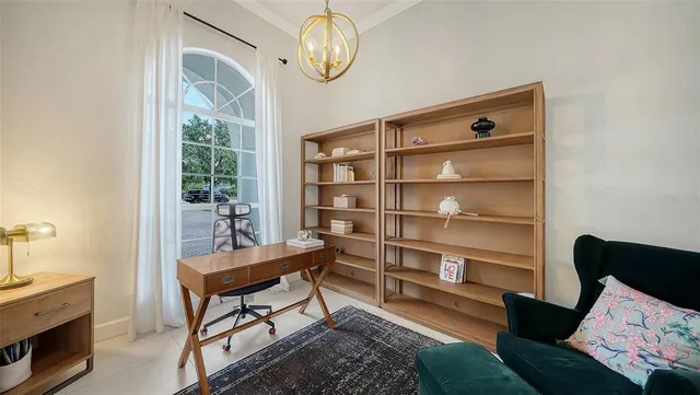 a living room with furniture