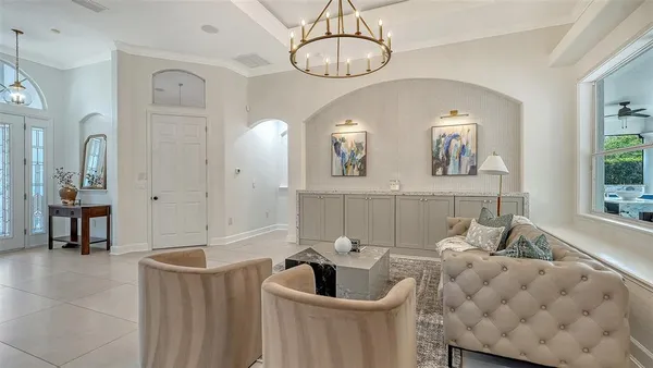 a living room with furniture