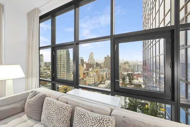 a view of a city from a window