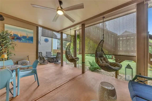 a view of a park with slide