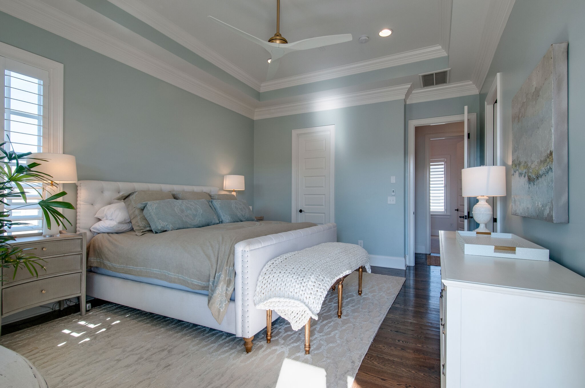 101 Front Street Franklin, TN 37064 - Photo 32 of 50 a bedroom with a bed and a large mirror