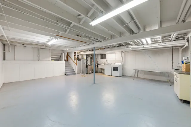 a view of a room with storage