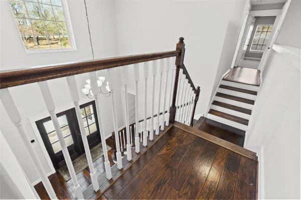 a view of an entryway with staircase