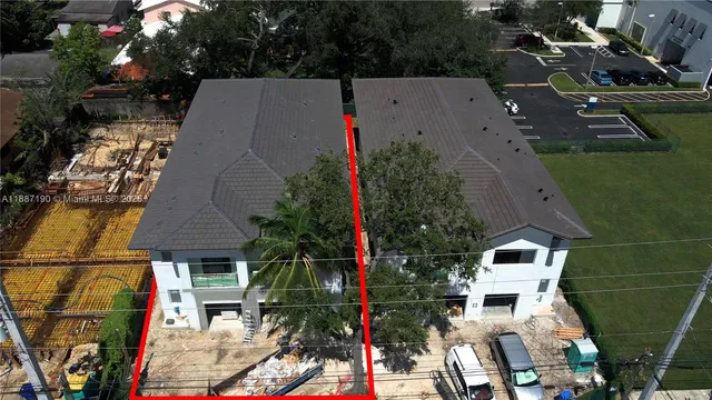 an aerial view of a house