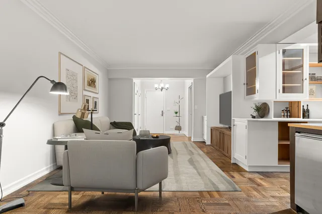 a bedroom with bed and walk in closet