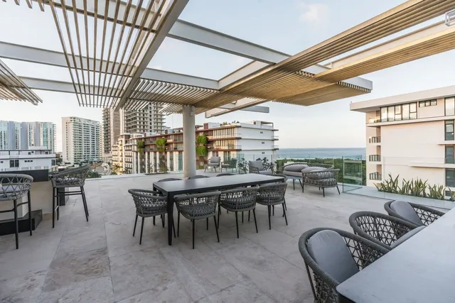 front view of a building with a yard