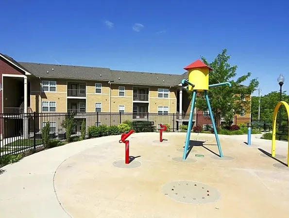 a view of a backyard with a slide