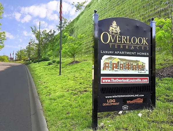 a sign on the side of a building