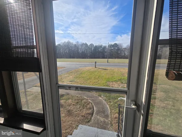 a view of a glass door