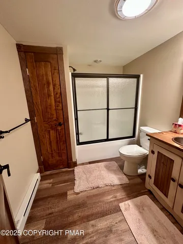 a room with furniture and air hockey table