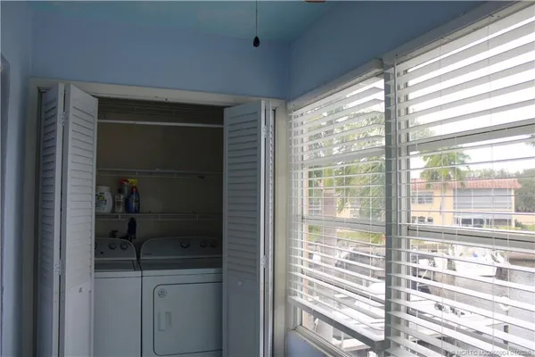 a view of a bathroom from a window