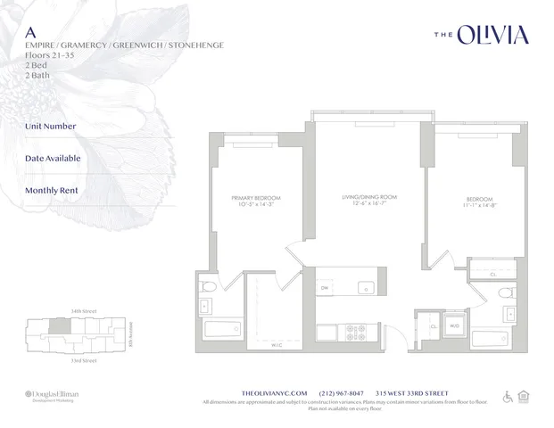 $7,115 | 315 West 33rd Street, Unit 27A | Hudson Yards