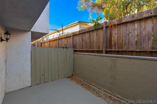 a view of a small backyard