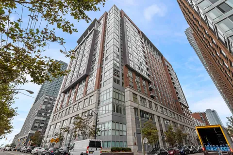 a front view of a multi story building