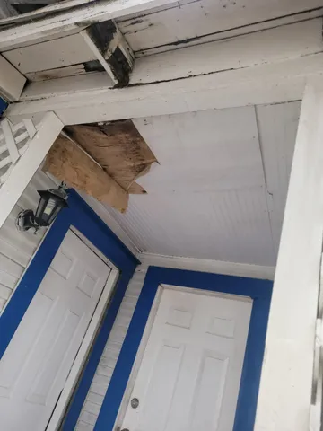 a view of a wooden door