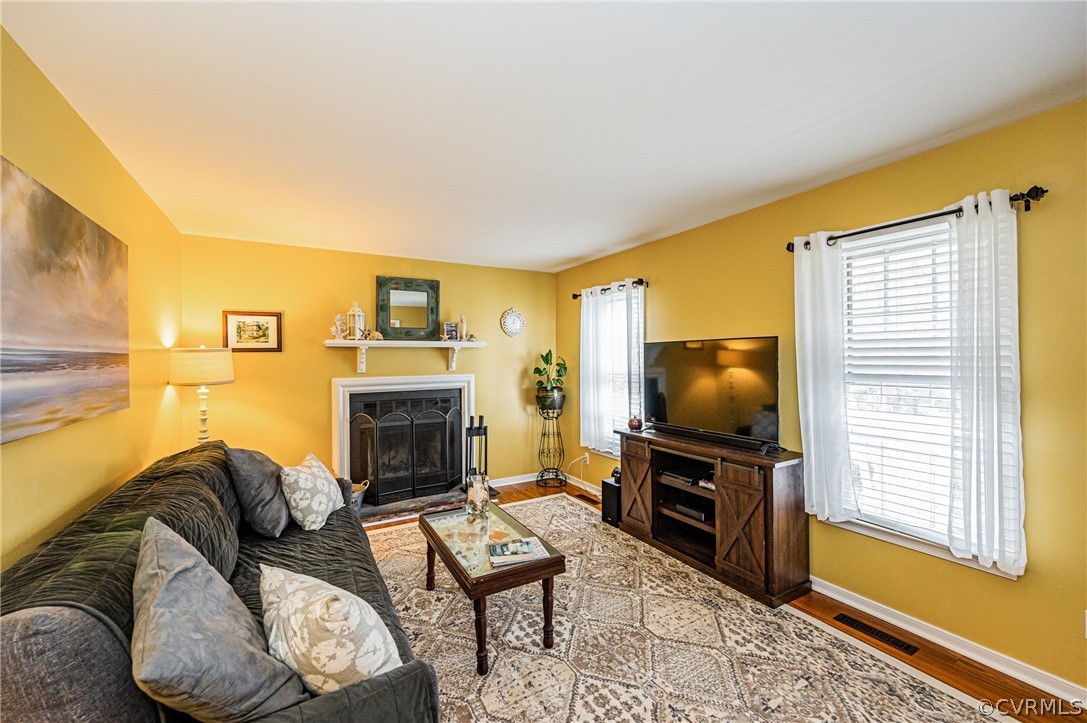1313 Oldbury Road Midlothian, VA 23113 - Photo 11 of 41 Living Room is spacious yet cozy with wood-burning
