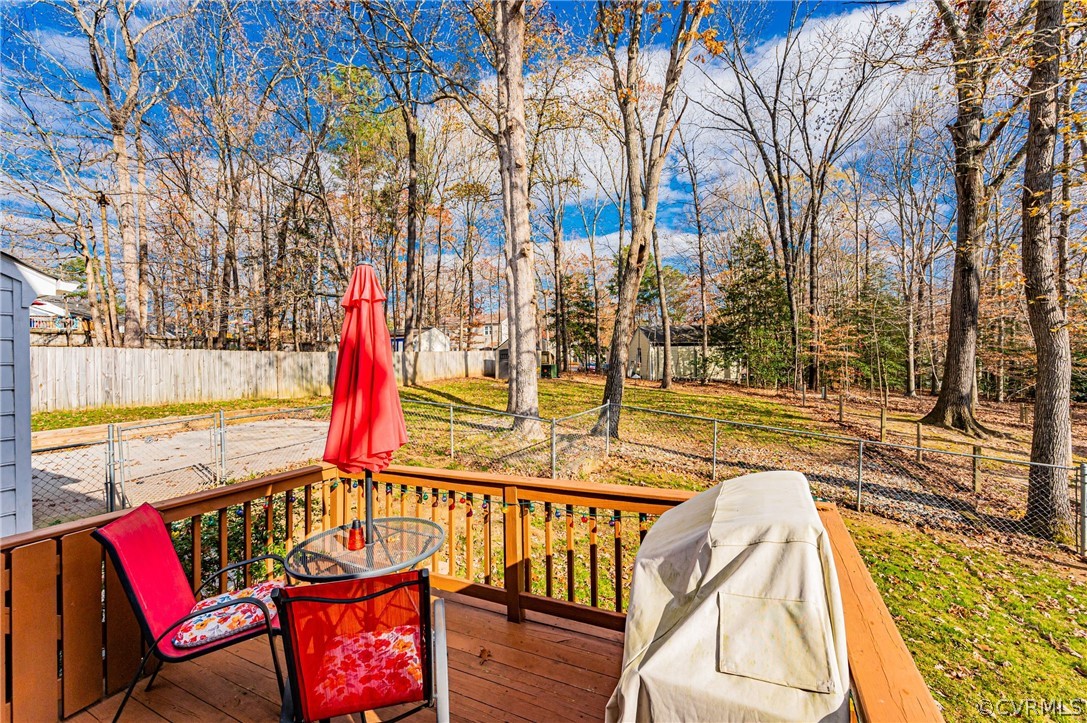 1313 Oldbury Road Midlothian, VA 23113 - Photo 7 of 41 From the deck, the back yard view is awesome.....t