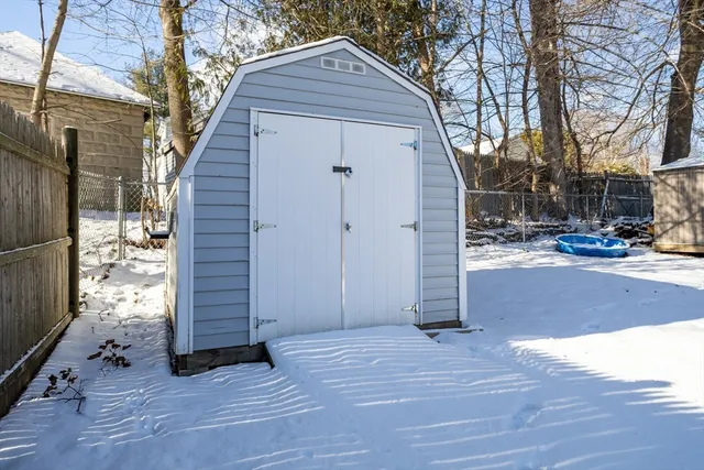 a view of backyard of house