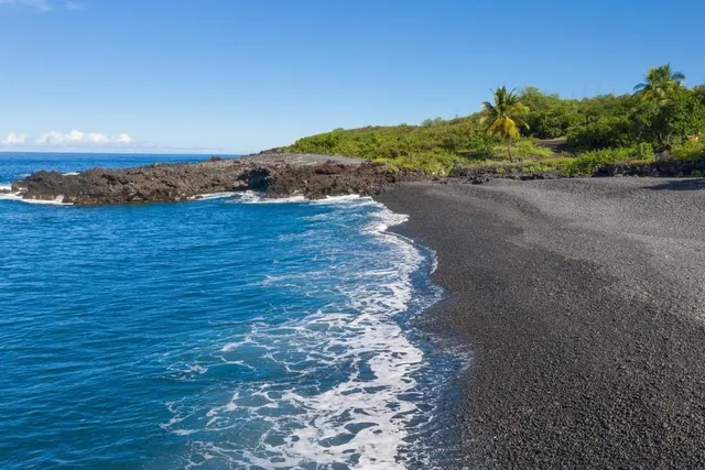a view of a lake with a mountain in the background