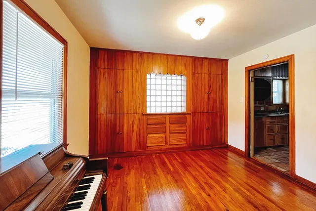 wooden floor and windows in a room