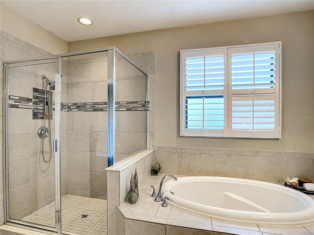 4744 Wandering Way Wesley Chapel, FL 33544 - Photo 21 of 39 a bathroom with a bathtub and shower