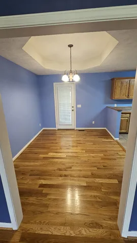 a view of a livingroom with a window