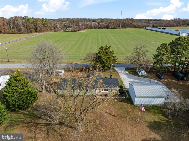 a view of a field with an ocean