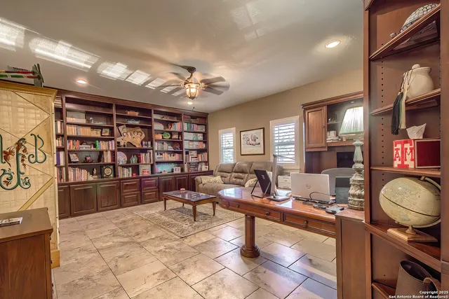 a living room with furniture