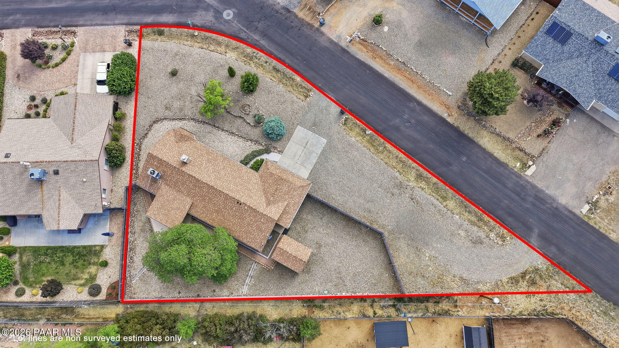 3431 North Victor Road Prescott Valley, AZ 86314 - Photo 31 of 32 31-Aerial 5 Lot Lines