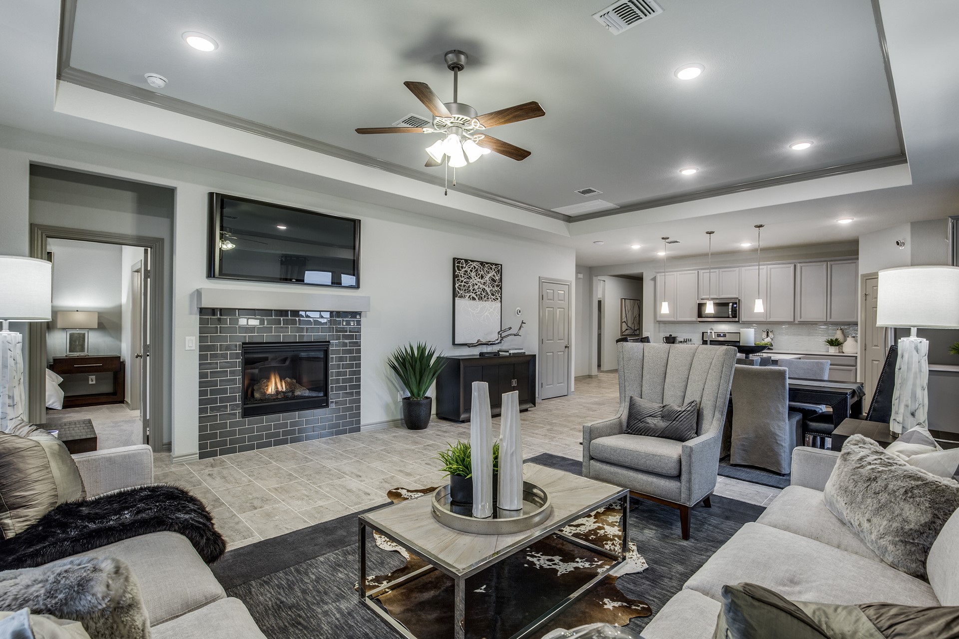 15638 Wandering Maple Way Conroe, TX 77302 - Photo 5 of 20 a living room with furniture and a fireplace